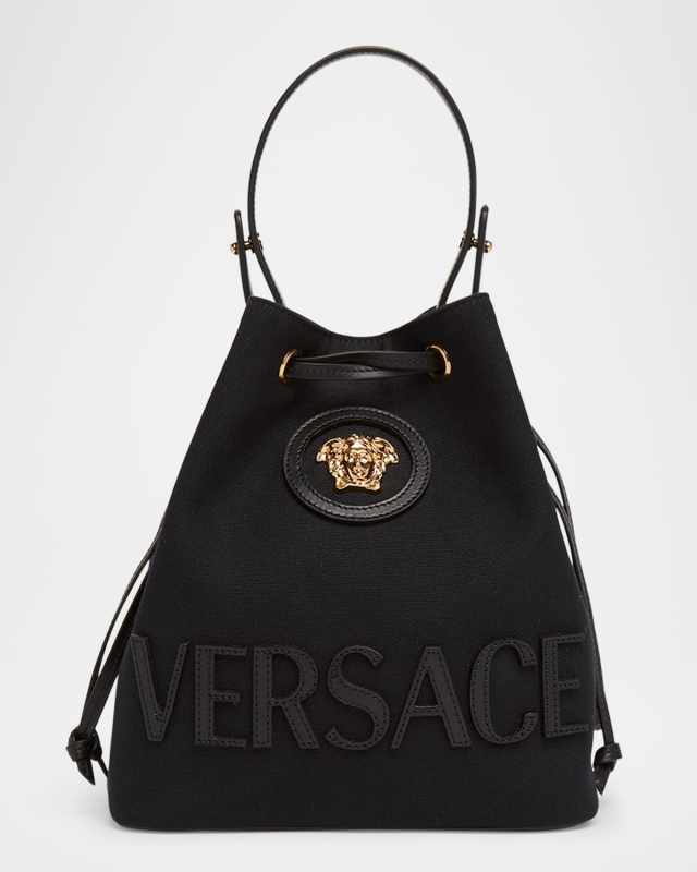 La Medusa Drawstring Canvas Bucket Bag